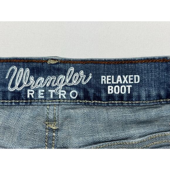 Wrangler Retro Men's Relaxed Bootcut Blue Denim Jeans - Size 34x31 - Picture 4 of 5